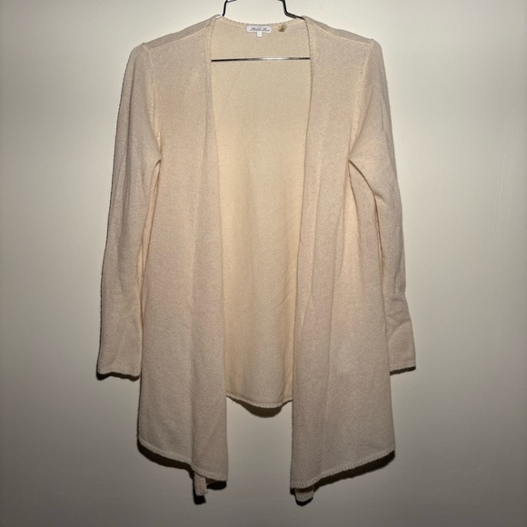 Minnie Rose Open Cashmere Cardigan in Cream - Picture 2 of 9